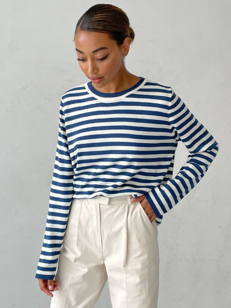 Striped Loose Sweater | Ponty