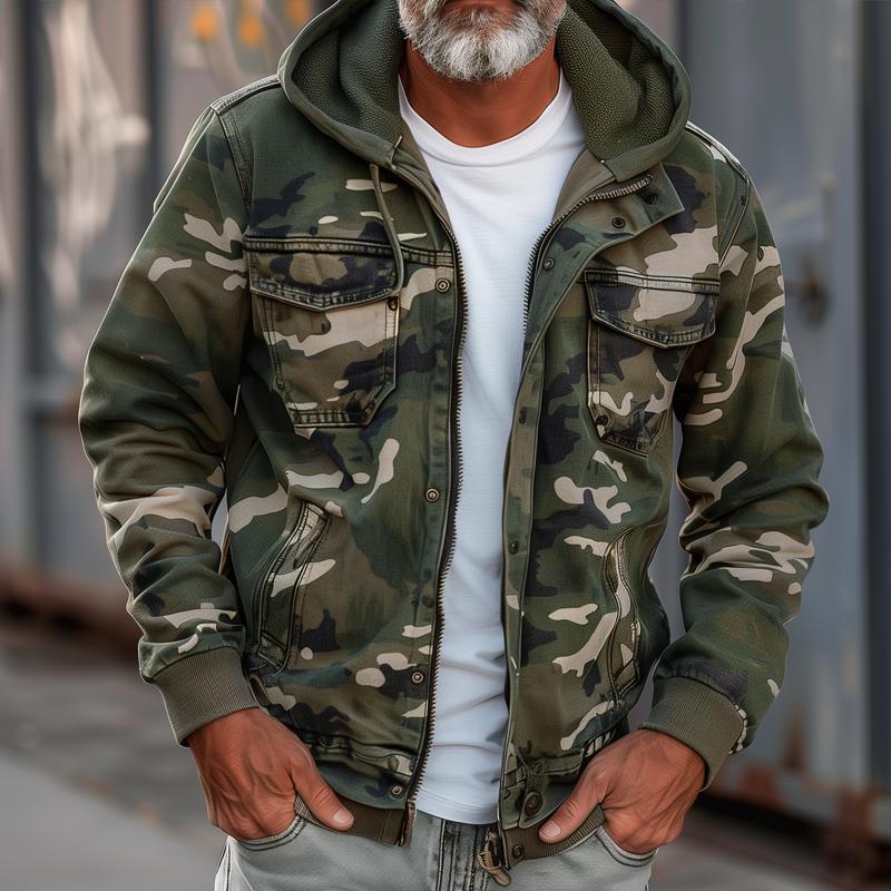 Men's Camouflage Zip Cargo Jacket | Ponty