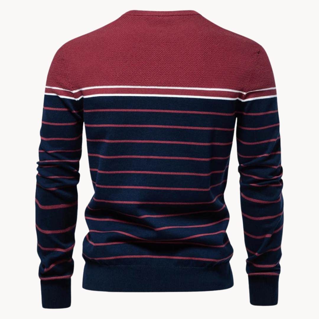 Atlantic Stripe Cotton Sweater | Ponty