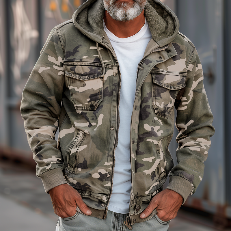 Men's Camouflage Zip Cargo Jacket | Ponty