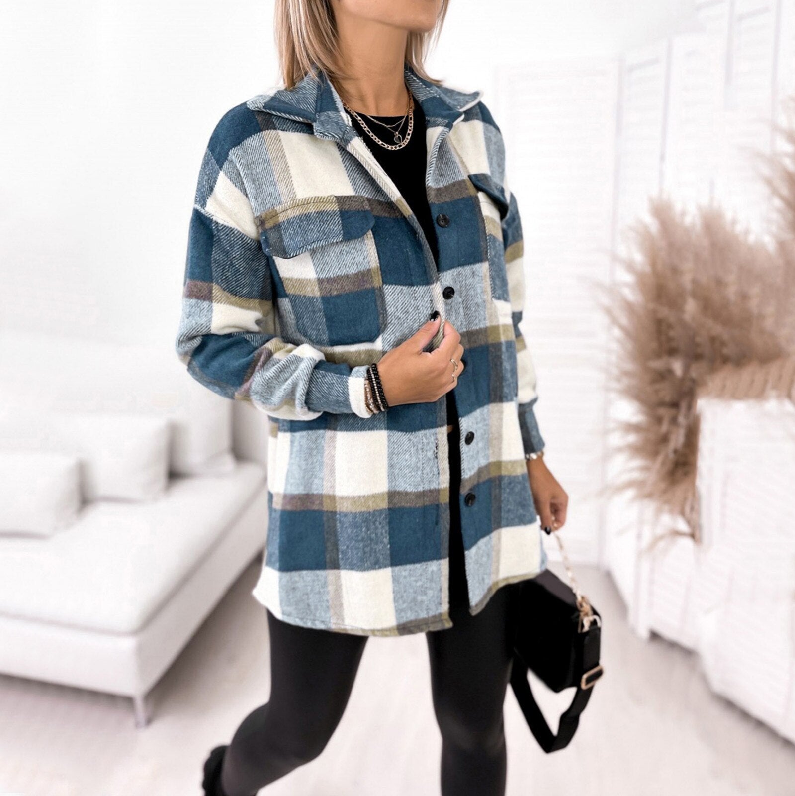 Breezy Check Collared Outerwear | Ponty