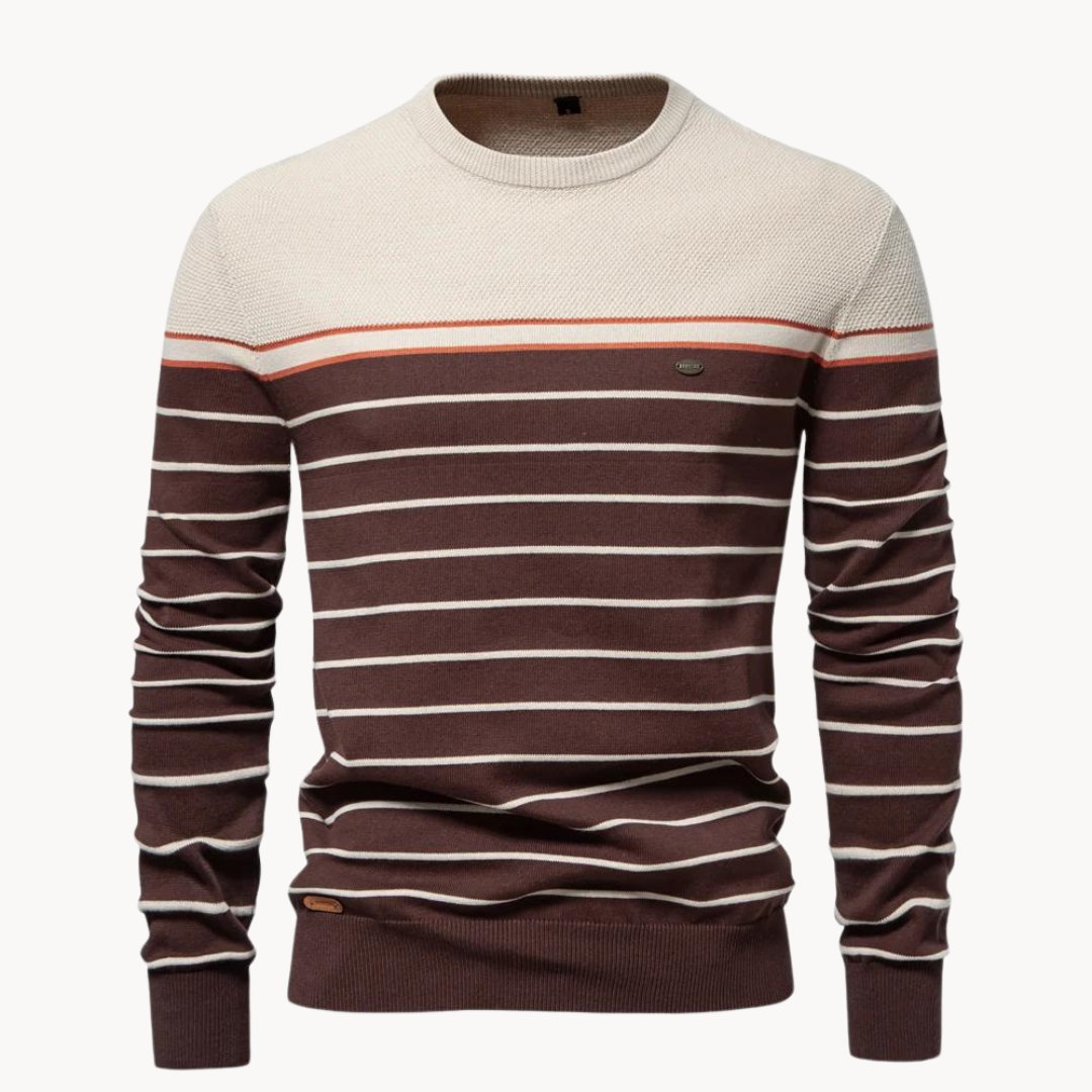 Atlantic Stripe Cotton Sweater | Ponty