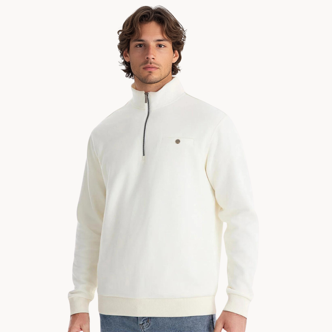 Lennox Mock Neck Zip Sweater | Ponty