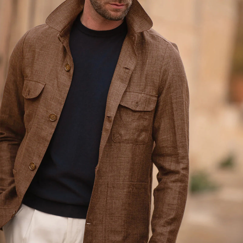 Men's Casual Linen Sleeve Thin Jacket | Ponty