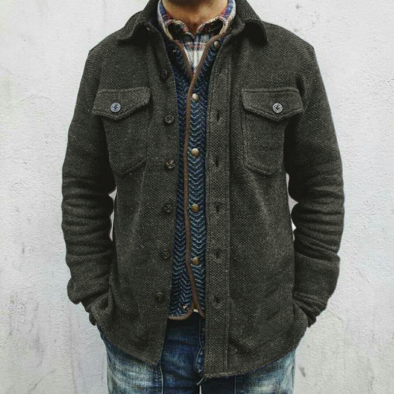 Men's Retro Solid Color Wool Jacket | Ponty