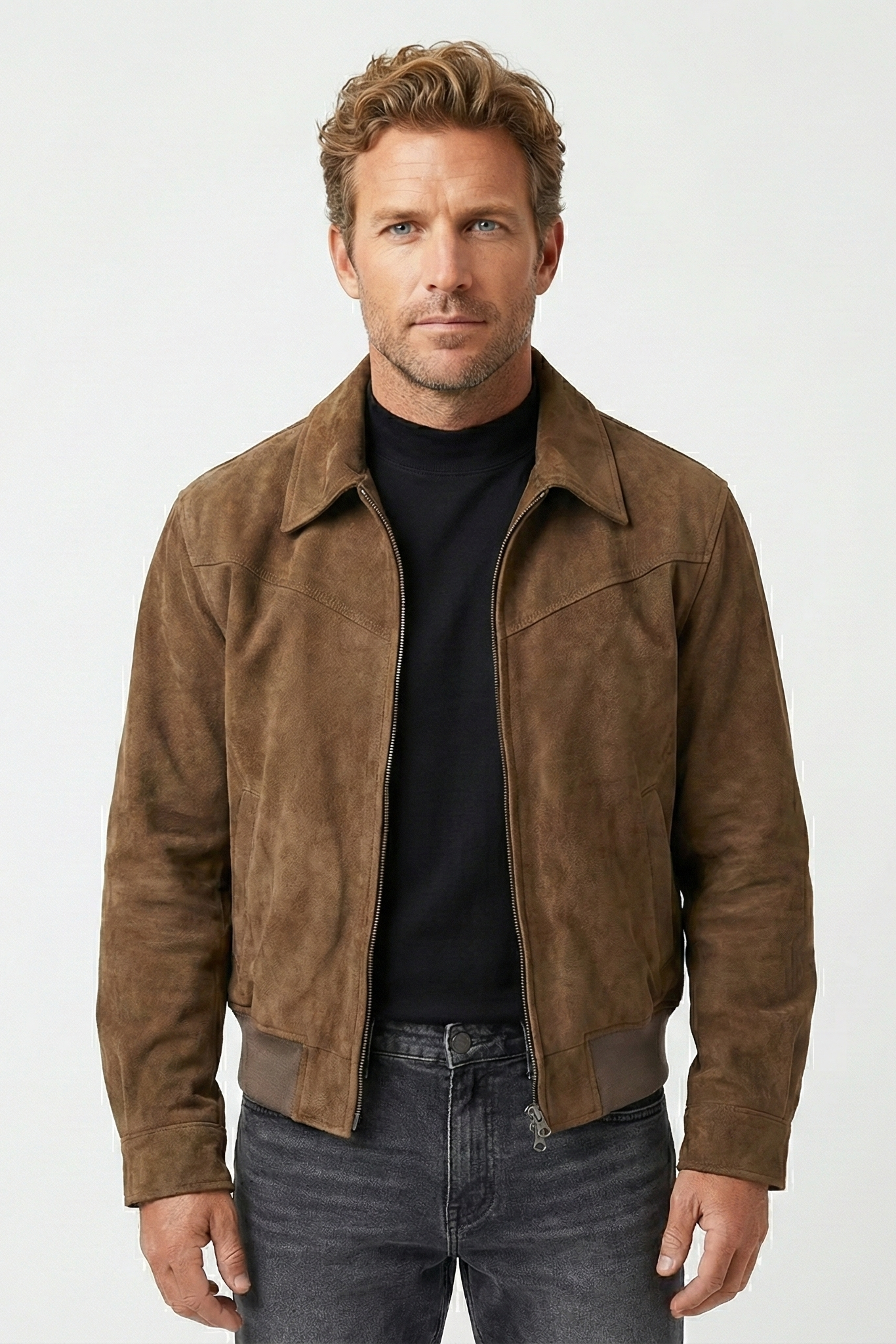 Men's zip-up suede jacket | Ponty