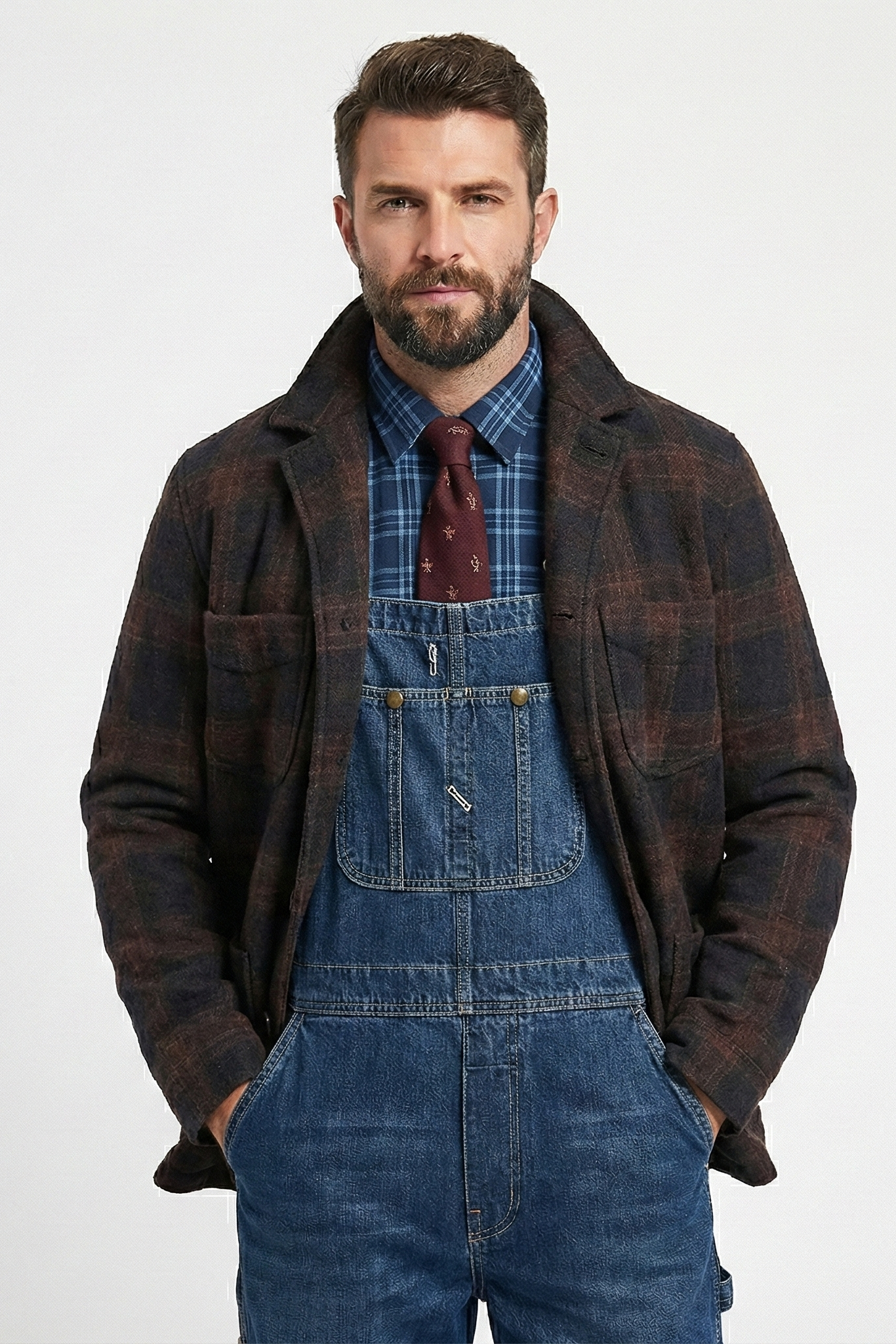 Men's Retro Checkered Lapel Loose Jacket | Ponty