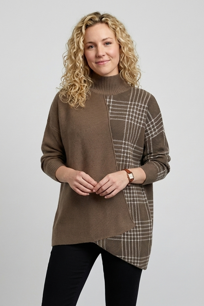 Patchwork Turtleneck Sweater | Ponty