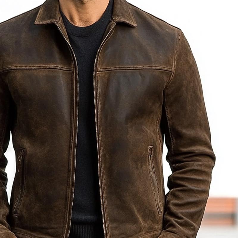 Men's Zipper Leather Jacket | Ponty