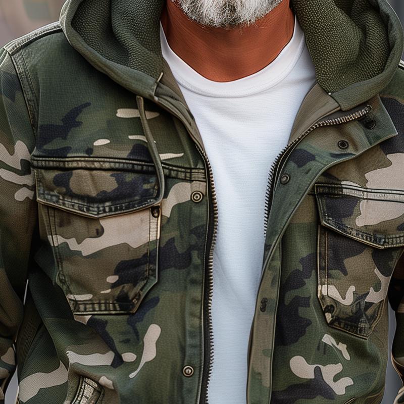 Men's Camouflage Zip Cargo Jacket | Ponty