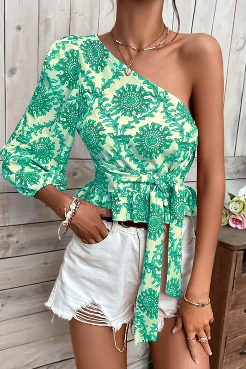 Women’s one-shoulder balloon sleeve top | Ponty