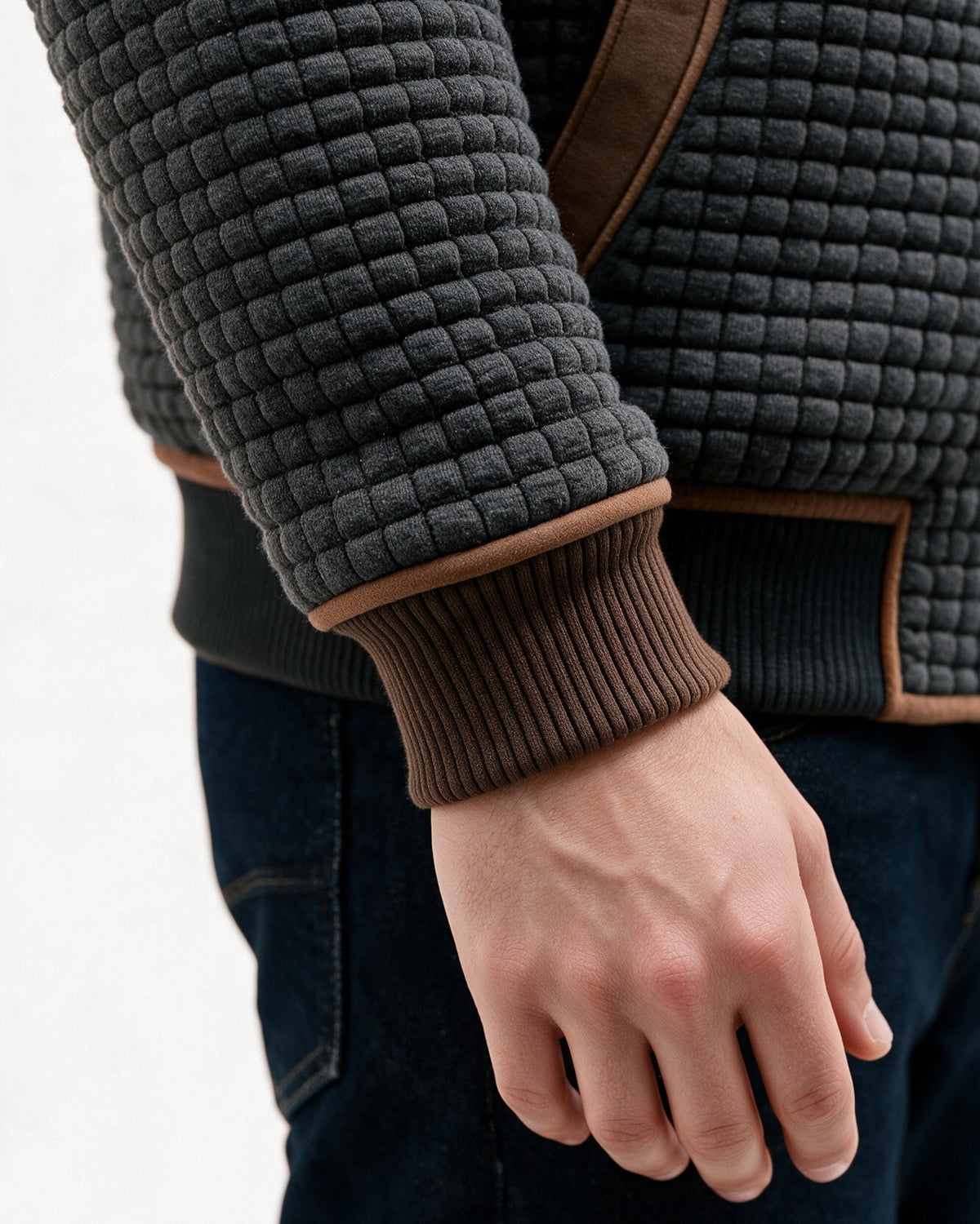 Brown ribbed cuff