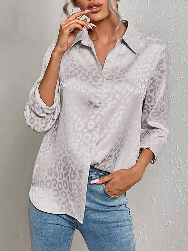Women's leopard print jacquard blouse | Ponty