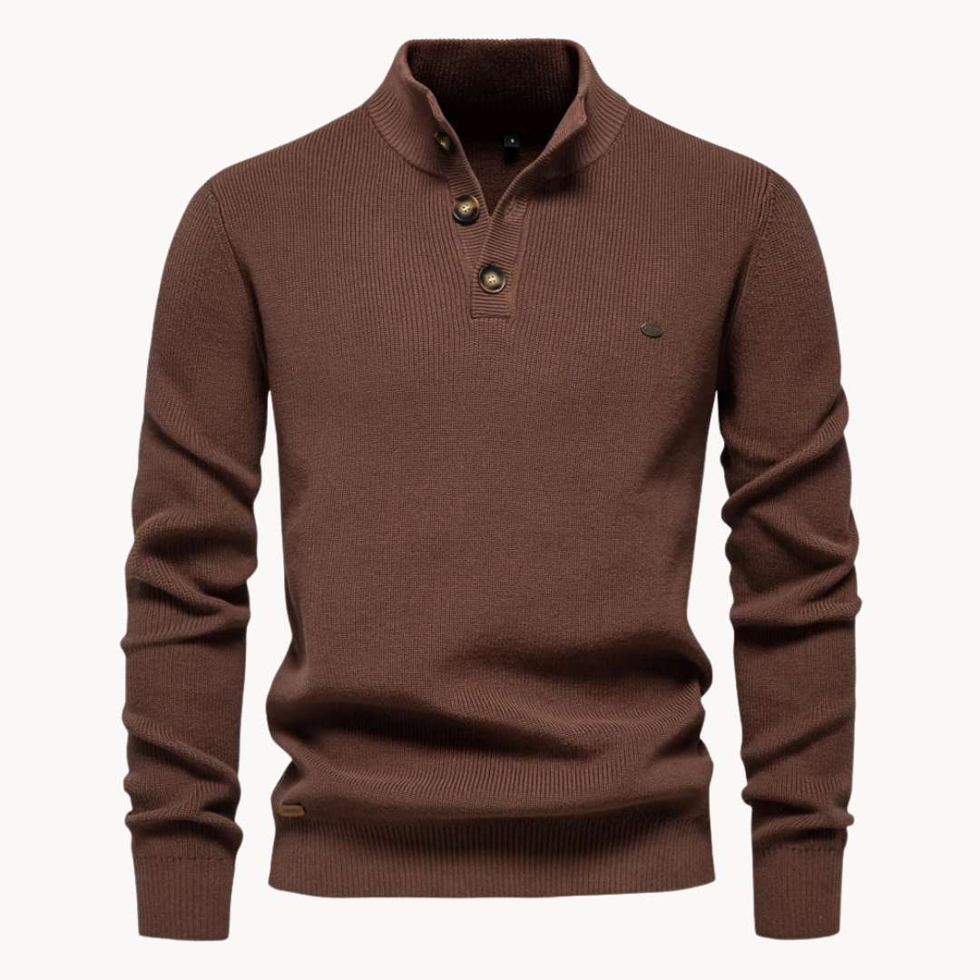 Ashton Button Mockneck Sweater | Ponty