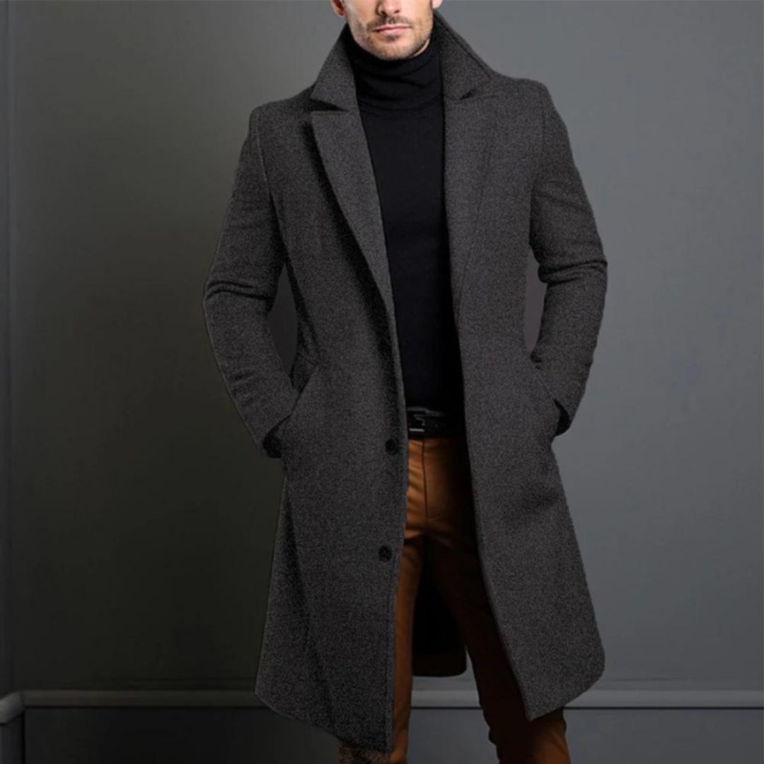 Autumn winter Long Trench Coat For Men | Ponty