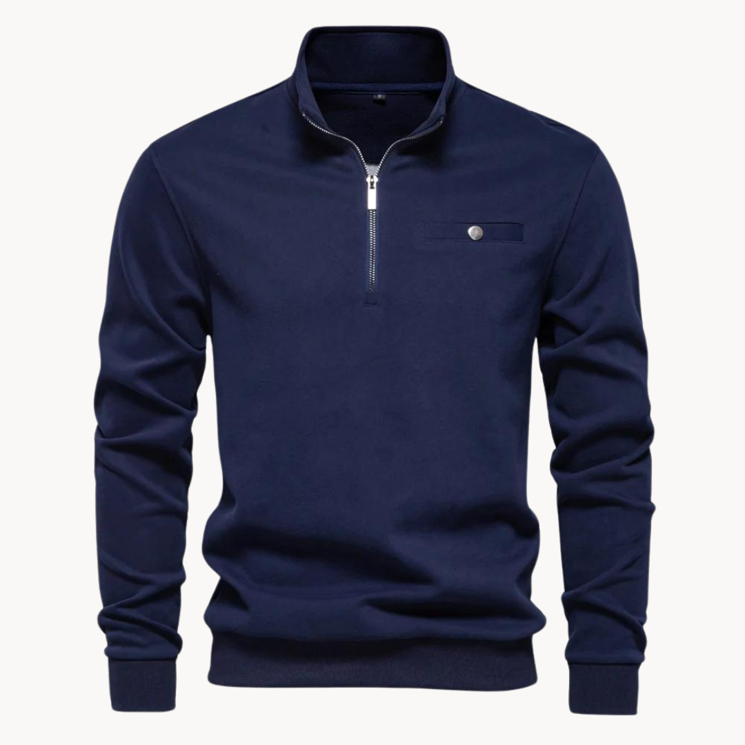 Lennox Mock Neck Zip Sweater | Ponty