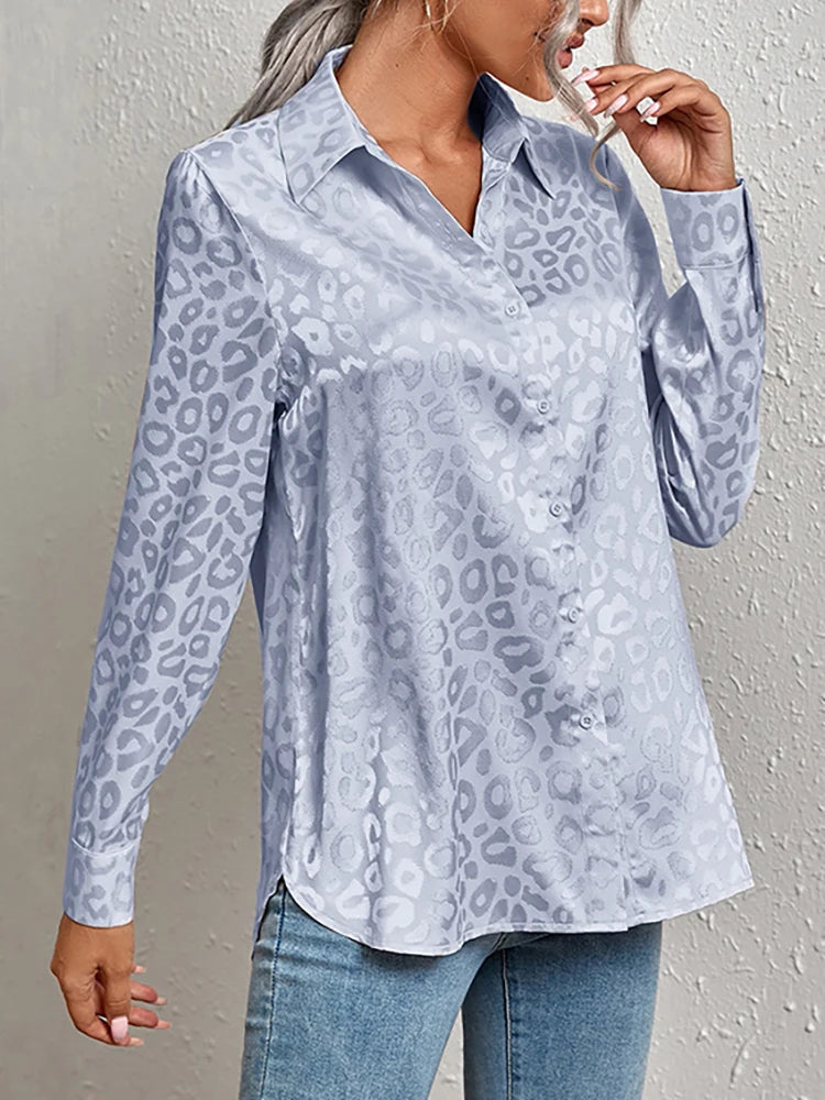 Women's leopard print jacquard blouse | Ponty