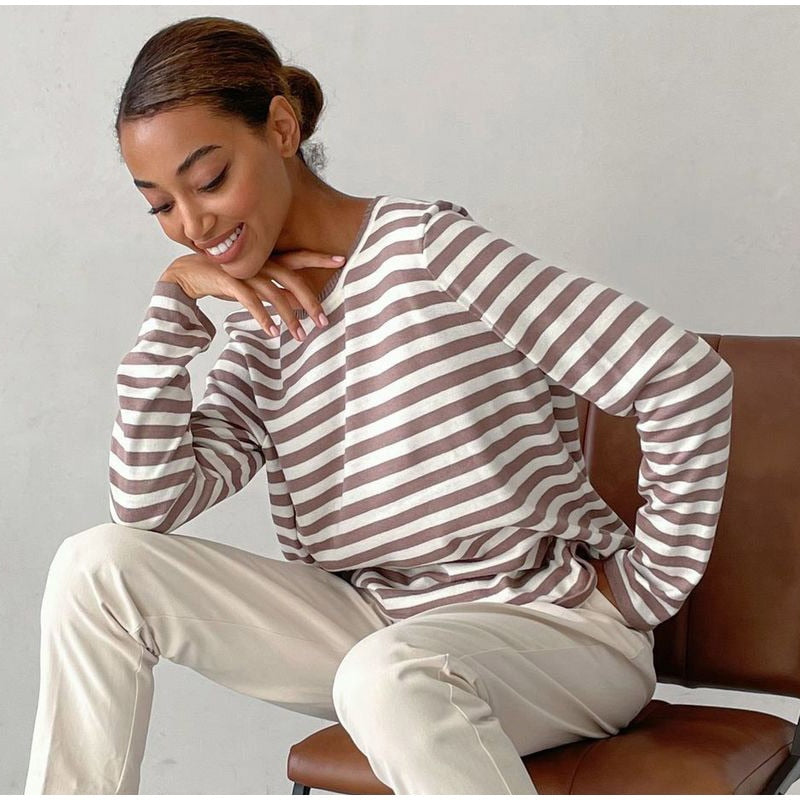 Striped Loose Sweater | Ponty