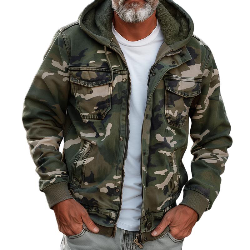 Men's Camouflage Zip Cargo Jacket | Ponty