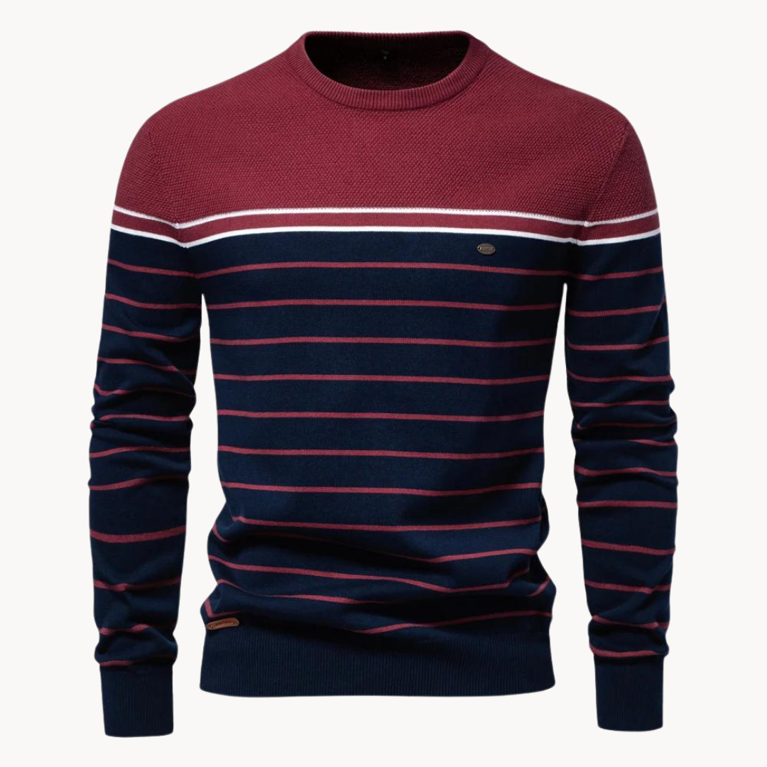 Atlantic Stripe Cotton Sweater | Ponty