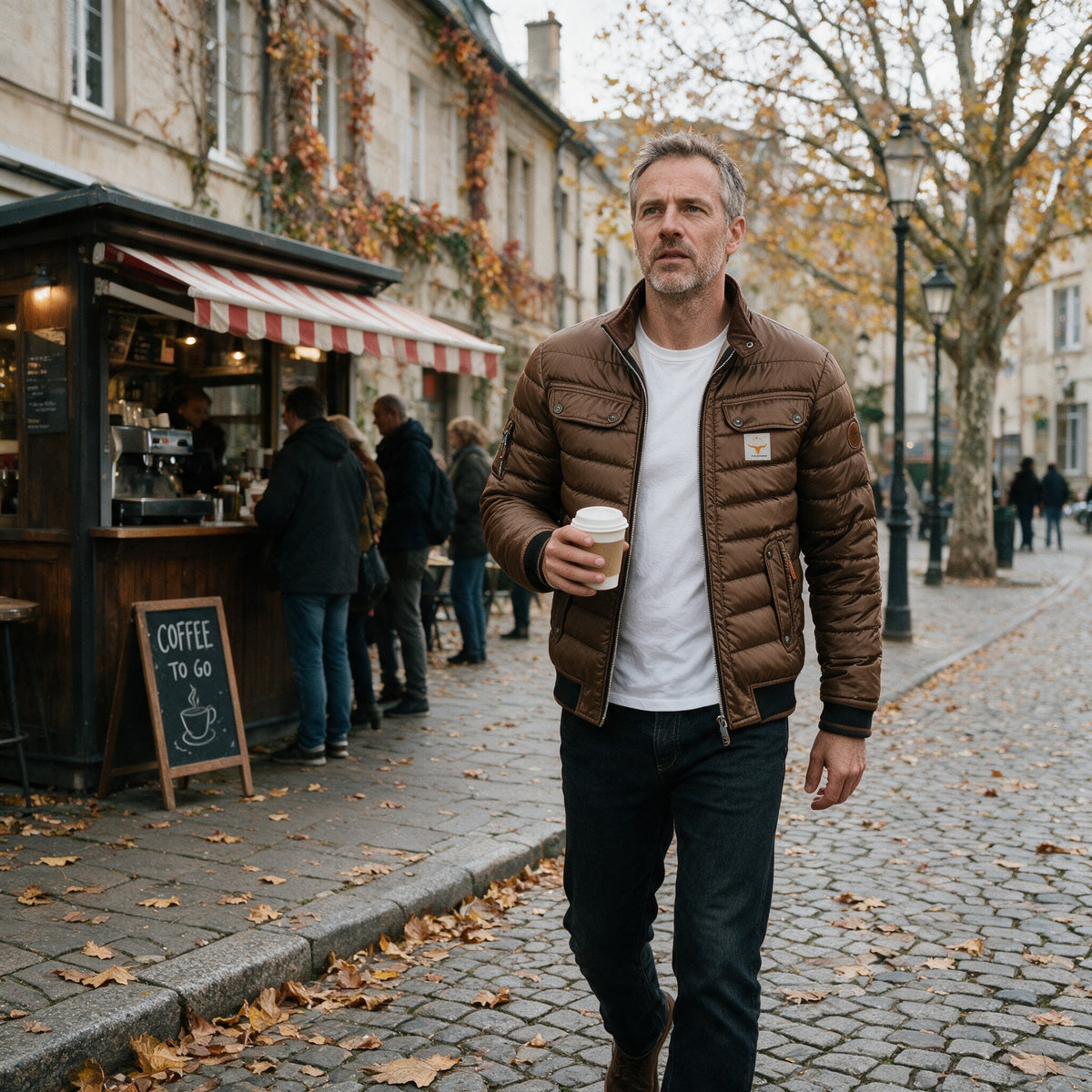 Holloway quilted jacket worn in town