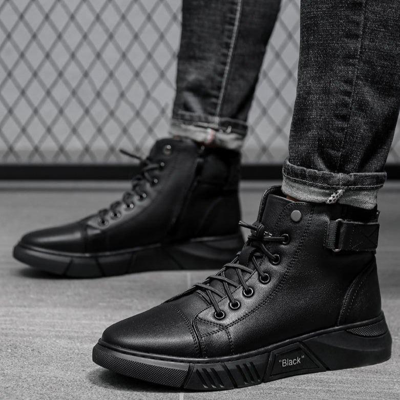 Ponty leather boots worn with jeans