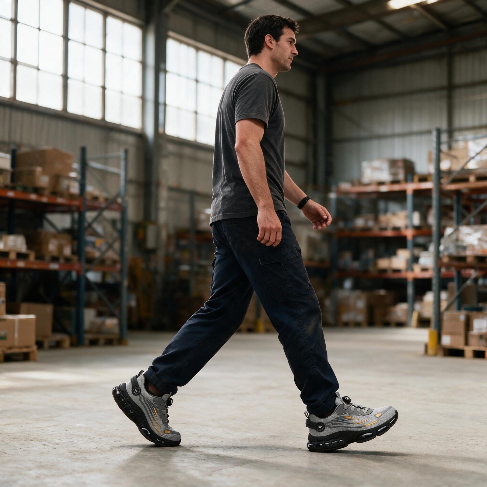 Dynamic arch support redistributes weight to prevent lower-back and hip tension