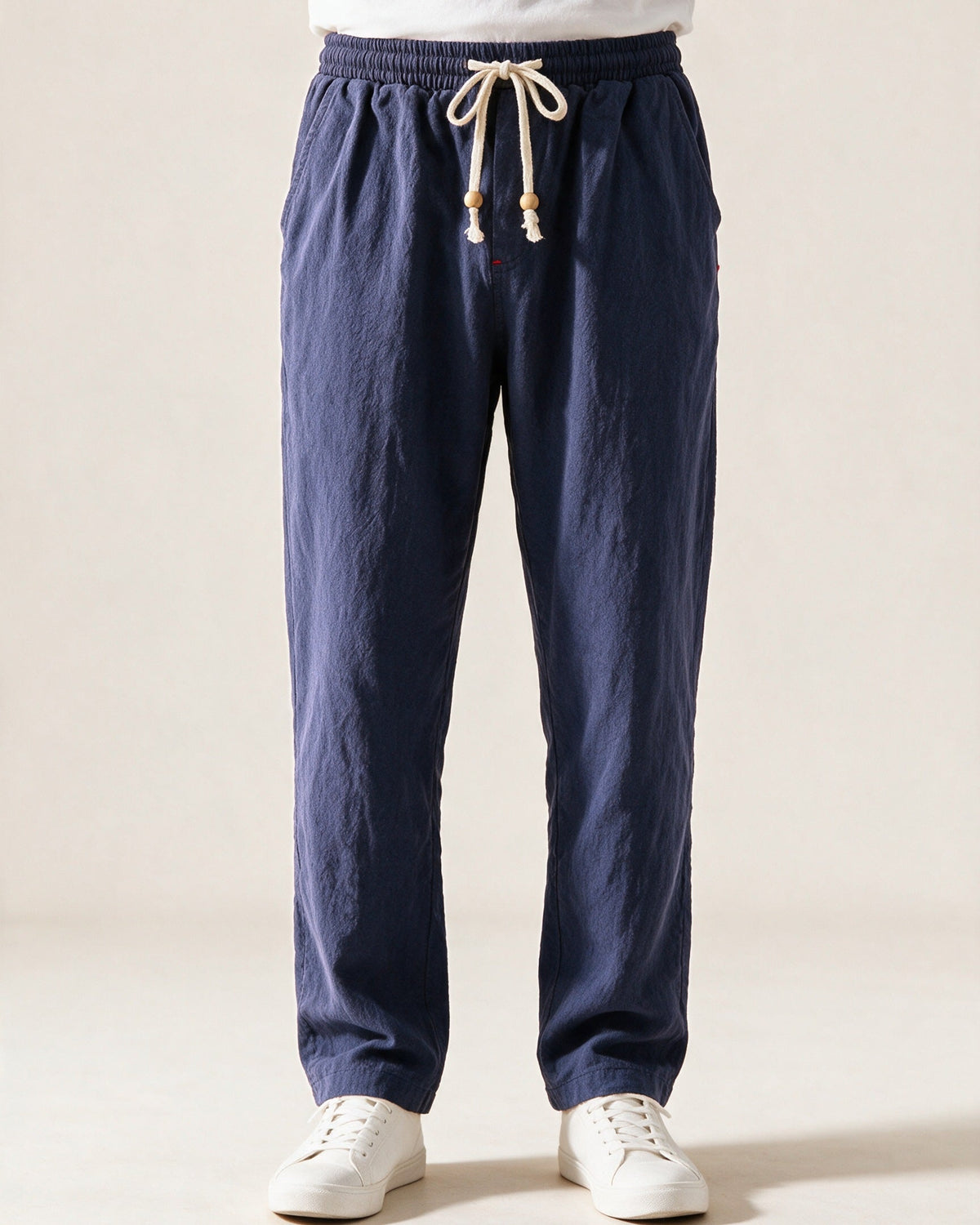 Whitby drawstring trousers in Navy, front view