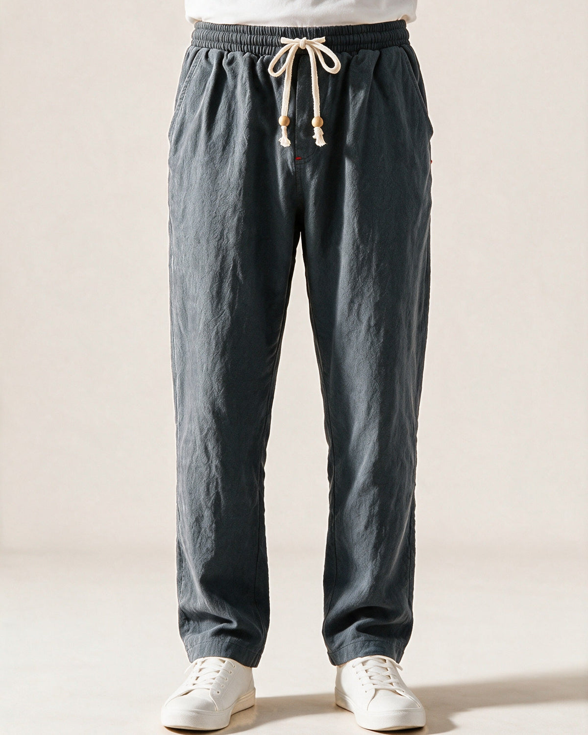 Whitby drawstring trousers in Charcoal, front view